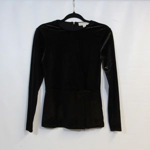 MICHAEL Michael Kors Black Gold Glitter Long Sleeve Blouse Size Petite